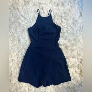Navy blue romper, very classic staple and great for accessorizing